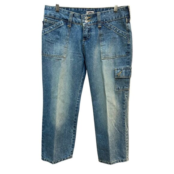 Abercrombie & Fitch Capri‎ Cargo Jeans Vintage Blast Retro Y2K Boho Size 6 - Picture 1 of 8